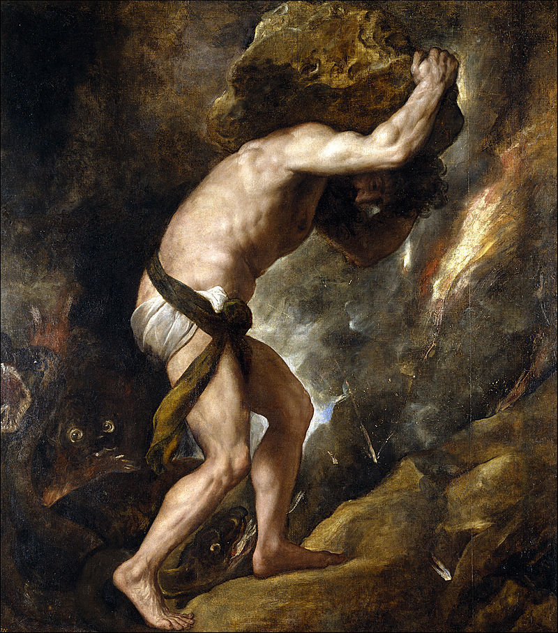 Sisyphus por Tiziano, 1549.